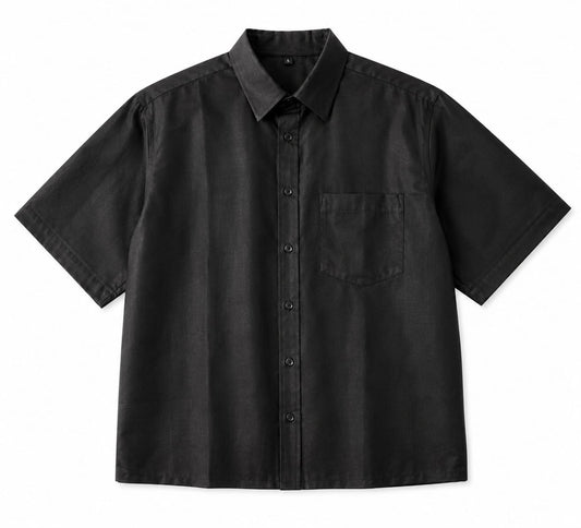 OFFGRIDS BLACK Boxy Shirt | Premium Oversized Unisex Streetwear Shirt
